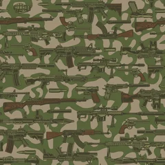 Wall murals Military pattern Vintage military seamless pattern