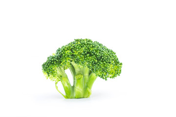 Delicious fresh broccoli, isolated on white background