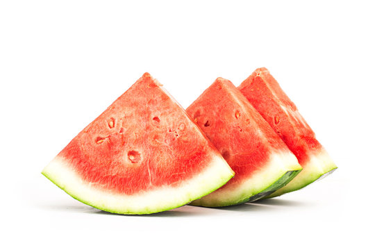 Fresh watermelon placed on a white background