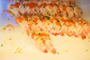 Obraz na płótnie Canvas Set of Fish sushi and maki with rice