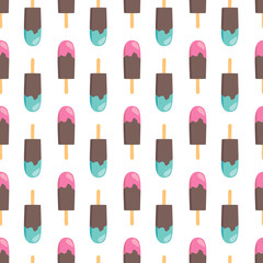 vector seamless pattern with ice-cream