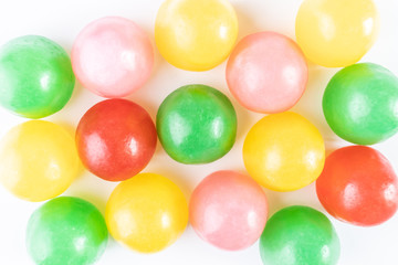 Multi-colored jelly sweets close-up on a light background. The concept of bright sweets, harmful delicacy.