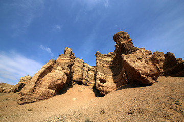 Fototapeta premium Canyon of the Charyn River in Kazakhstan.