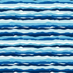 Behang Zee Vector zee naadloze patroon met hand getrokken texturen. Modern abstract ontwerp
