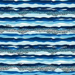 Afwasbaar Fotobehang Zee Vector zee naadloze patroon met hand getrokken texturen. Modern abstract ontwerp