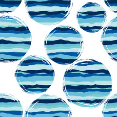 Vector sea seamless pattern with hand drawn textures. Modern abstract design