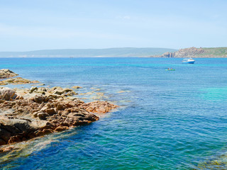 People's activities and crystal clear water