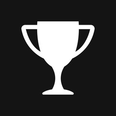 Trophy cup vector icon. Sport competition silhouette symbol.