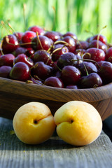 Cherries and peaches