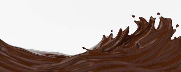 A splash of chocolate. 3d rendering, 3d illustration. - 273034732
