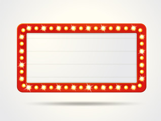 Fototapeta premium Vector label frames of empty retro light boxes for inserting your text.