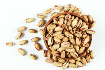 Heap of salted roasted pistachios