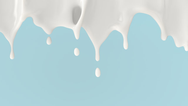 milk or yogurt splash, 3d illustration.