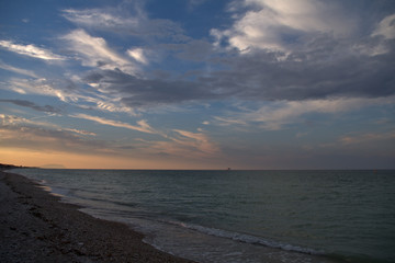 sunset on the beach,Adriatic sea,horizon,seascape,landscape, nature, coast, cloud, waves,italy,
