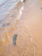 coastal granite stones washed by the waves
