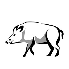 Pig logo stock, pig silhouette, flat design