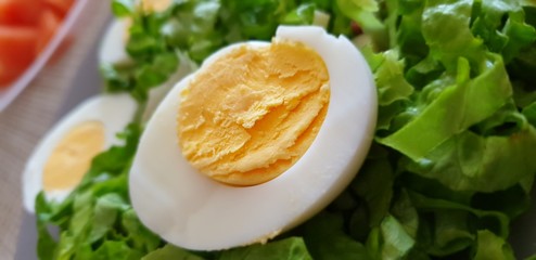 boiled egg and salad