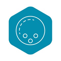 Bowling ball icon. Outline bowling ball vector icon for web design isolated on white background