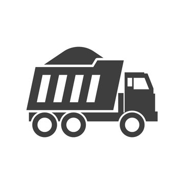 recommend clip art: Dump truck icon. Vector on white background