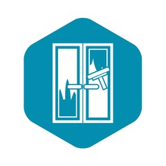 Window cleaning icon in simple style on a white background vector illustration