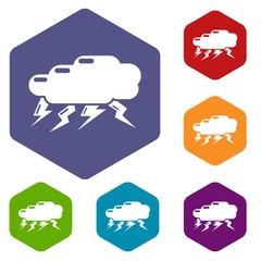 Thunder cloud icon. Simple illustration of thunder cloud vector icon for web