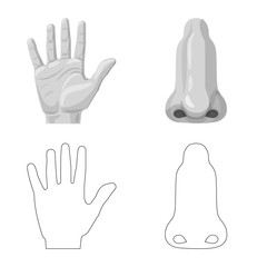 Vector design of human and part logo. Set of human and woman stock symbol for web.