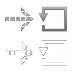 Vector design of element and arrow icon. Set of element and direction stock vector illustration.