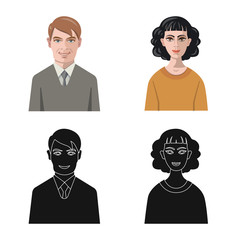 Vector illustration of hairstyle and profession  icon. Collection of hairstyle and character  stock vector illustration.