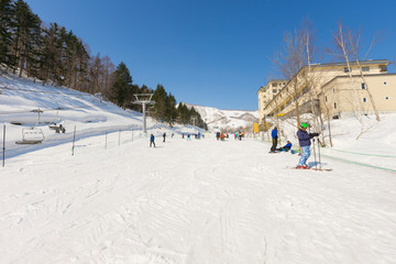 The ski slope of Niseko Mt. Resort Grand Hirafu at Niseko, Hokkaido,Japan