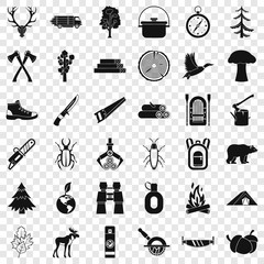 Bear icons set. Simple style of 36 bear vector icons for web for any design