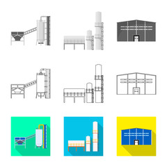 Obraz premium Vector illustration of production and structure symbol. Collection of production and technology vector icon for stock.
