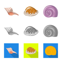 Isolated object of animal and decoration sign. Set of animal and ocean vector icon for stock.