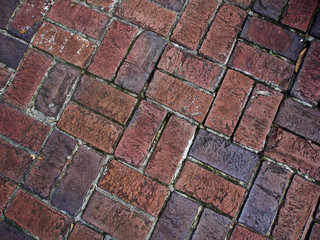 Textured red and grey bricks