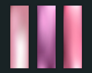 Set of Rose Gold Abstract Banners