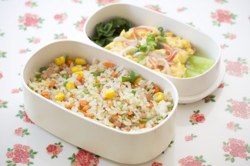 コーン炒飯のお弁当　Japanese lunch box 