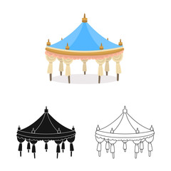 Vector illustration of tent and simple logo. Collection of tent and event stock vector illustration.