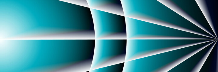 Digital Art, panoramic abstract three-dimensional objects with soft lighting, Germany