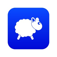 Sheep icon digital blue for any design isolated on white vector illustration