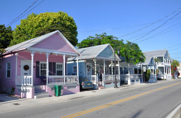 Key West Style Three Bay House is a common style on the Keys. Photo taken on Key West, Florida, USA