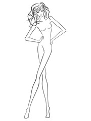 Graceful slim young woman