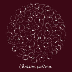 Sweet cherry outline pattern