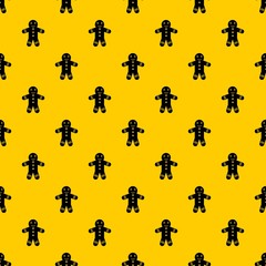 Gingerbread man pattern seamless vector repeat geometric yellow for any design