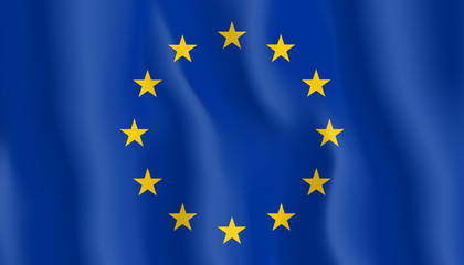 European Union flag , EU waving flag in Vector Illustration