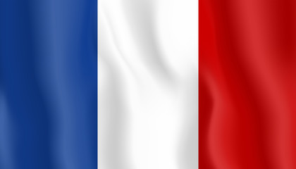 France flag vector icon. Waving flag.