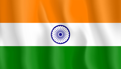 India flag vector icon. Waving flag.