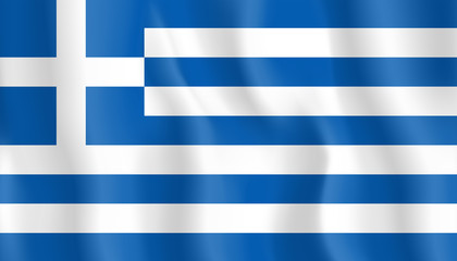 Greece Flag vector icon. Waving flag.