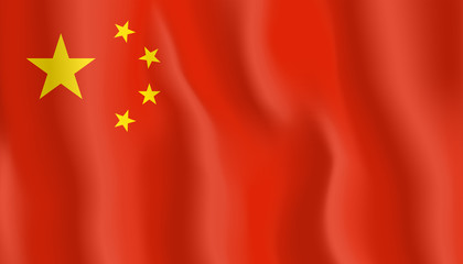 Flag of China vector illustration. Waving flag
