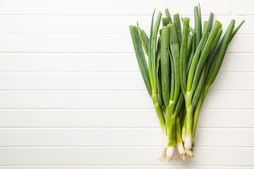 Green spring onions.