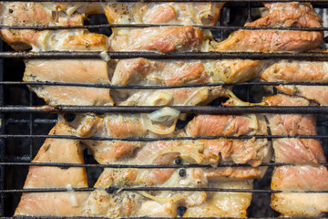 grilled steaks on the lattice