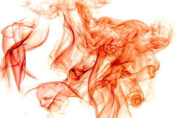Red smoke on white background
